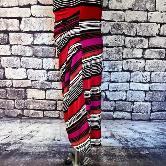 Anne Klein Multicolored Draped Neck Dress Size 10 - Picture 5 of 9